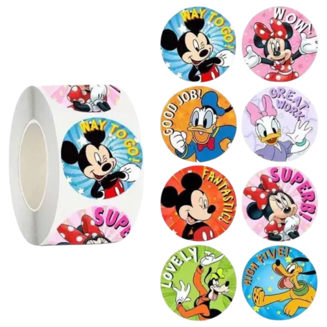 100 Stickers en Rollo - Mickey y Amigos