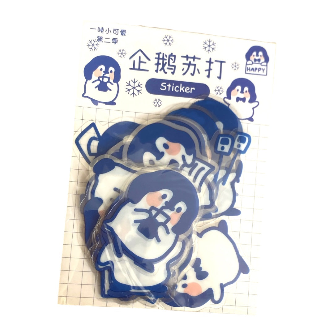 40 Stickers Pingüinos Transparentes