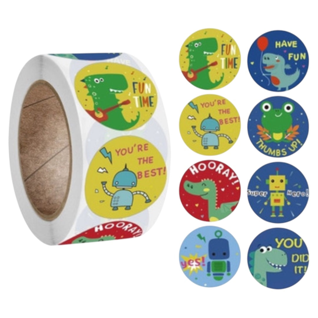 100 Stickers en Rollo - Modelos Amazing/ Super/You Did It
