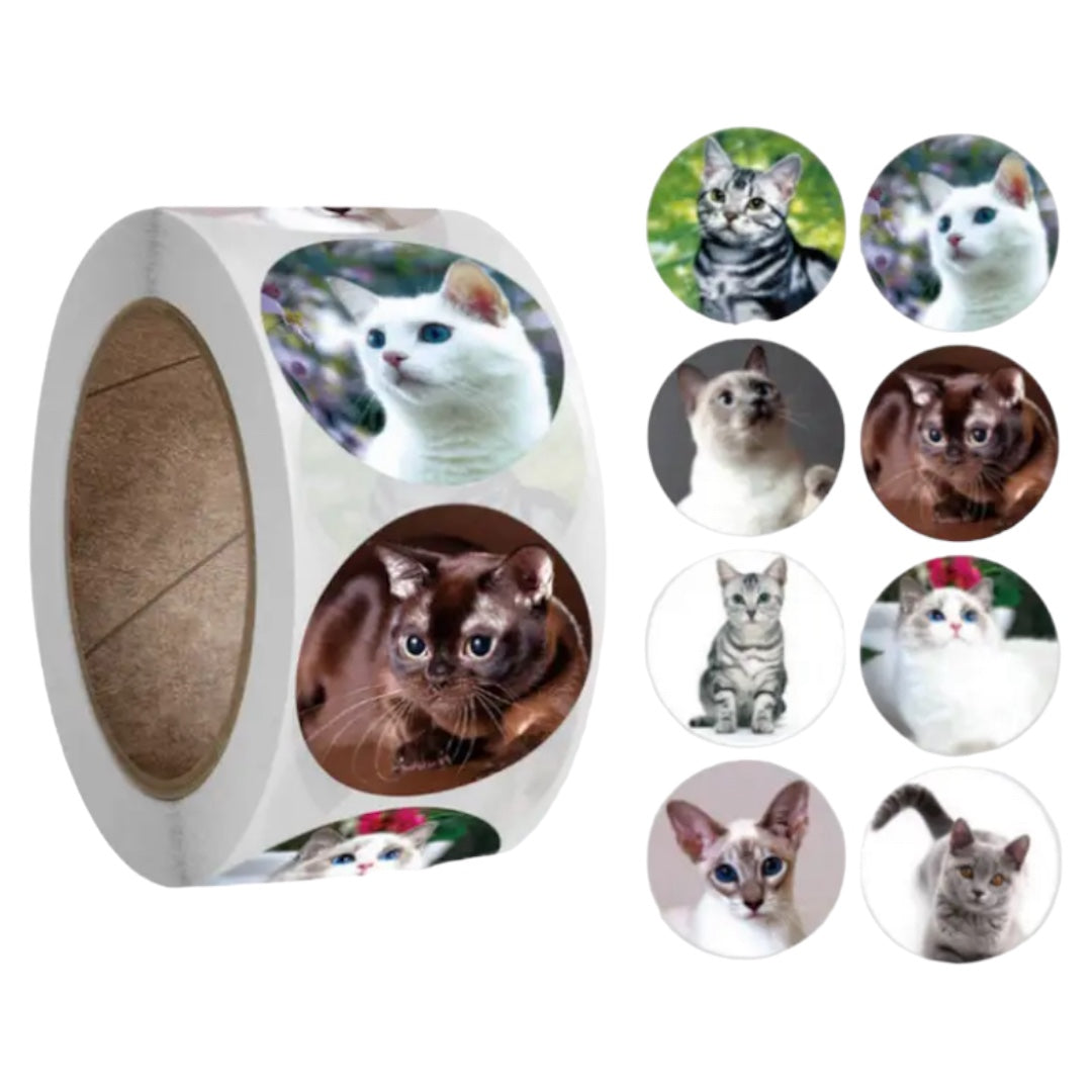 100 Stickers en Rollo - Gatitos