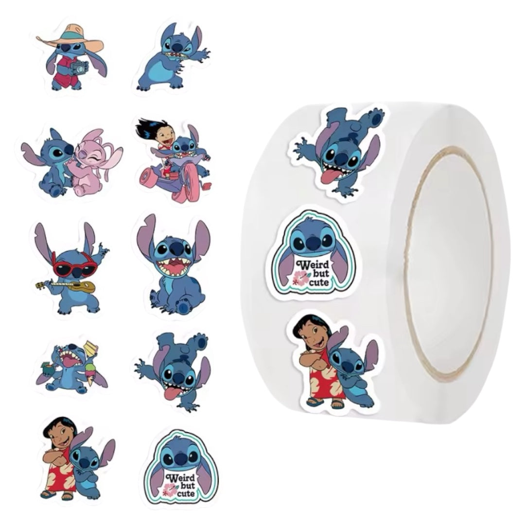 100 Stickers en Rollo -  Lilo & Stitch