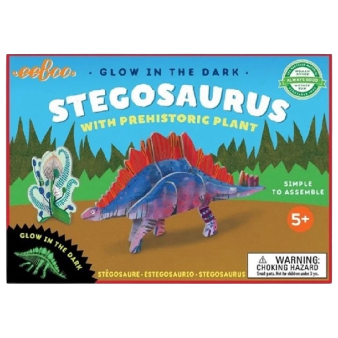 Dinosaurios en 3D para armar que brillan en la oscuridad