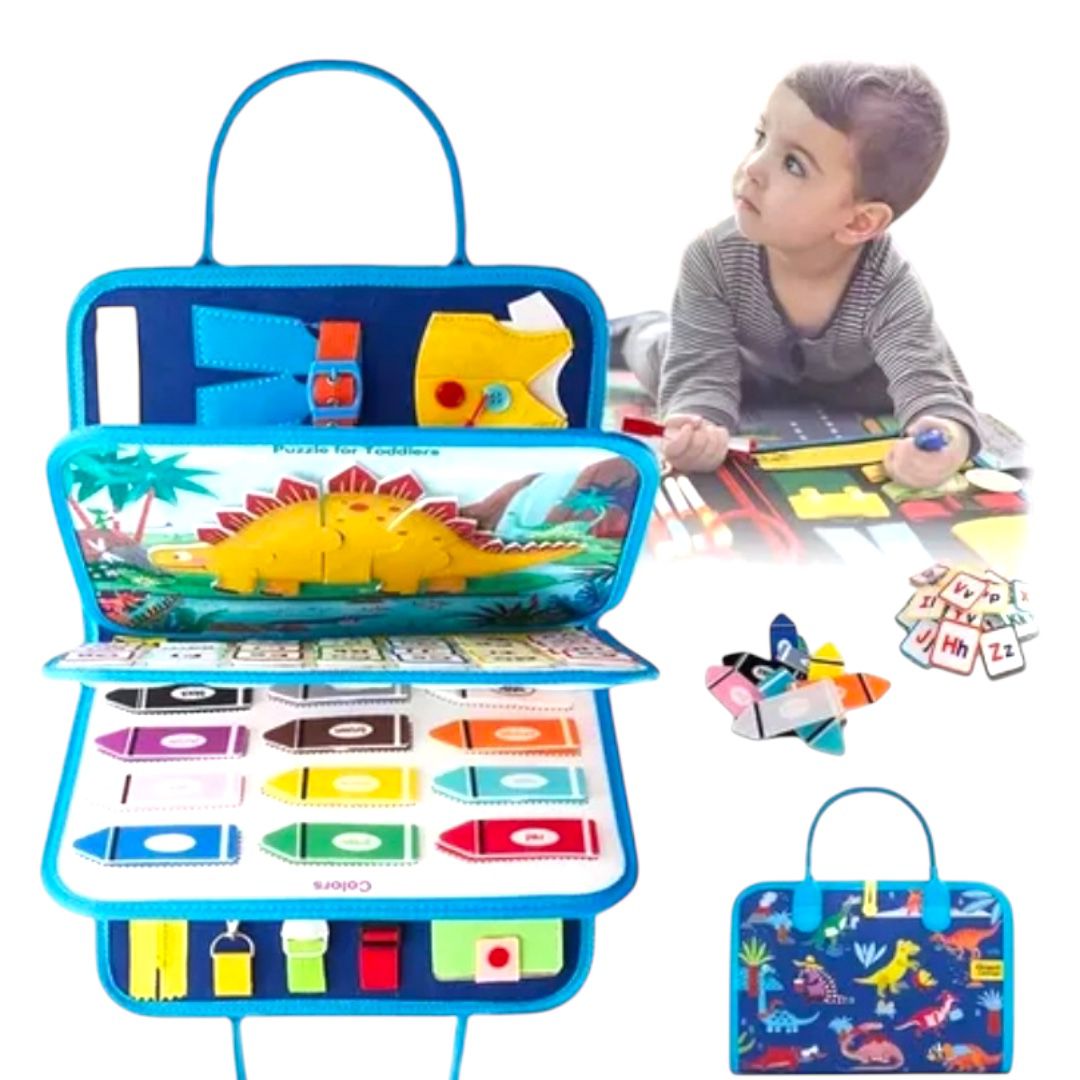Libro de tela montessori de actividades  Dinosaurio