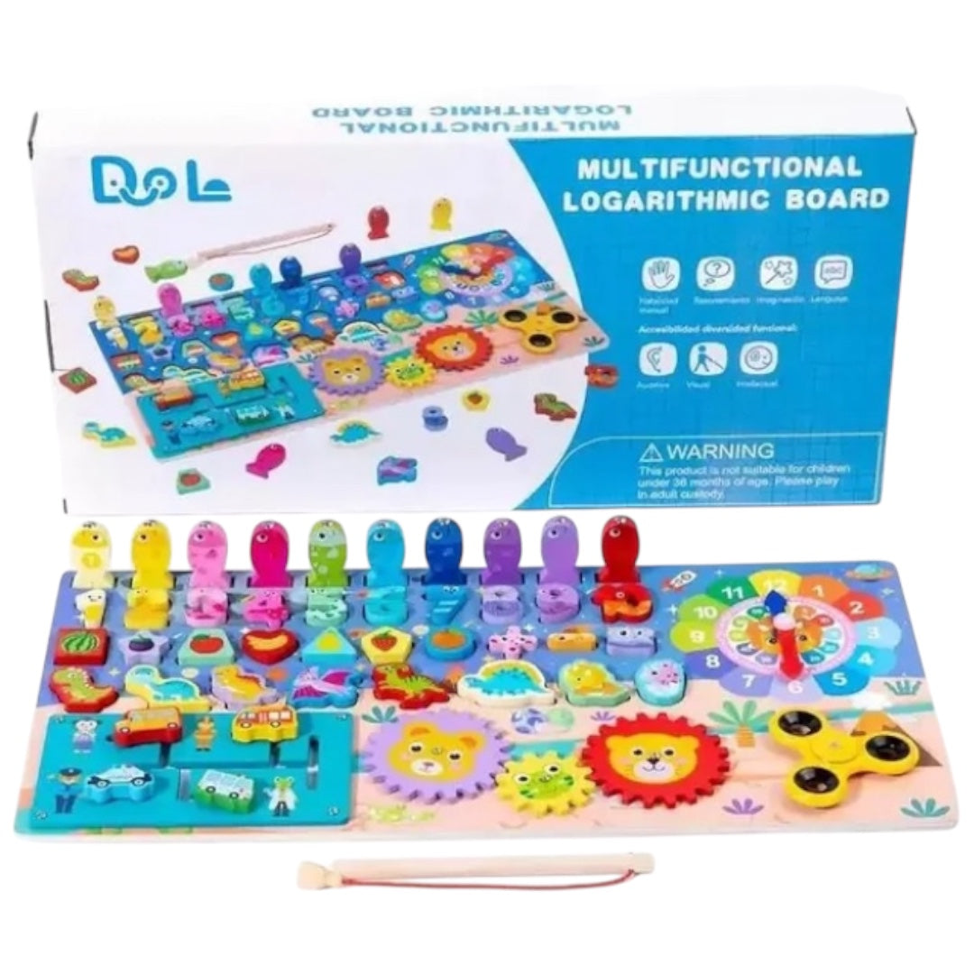 Tablero de Aprendizaje Montessori de Madera 8 en 1, Montesori Spiner