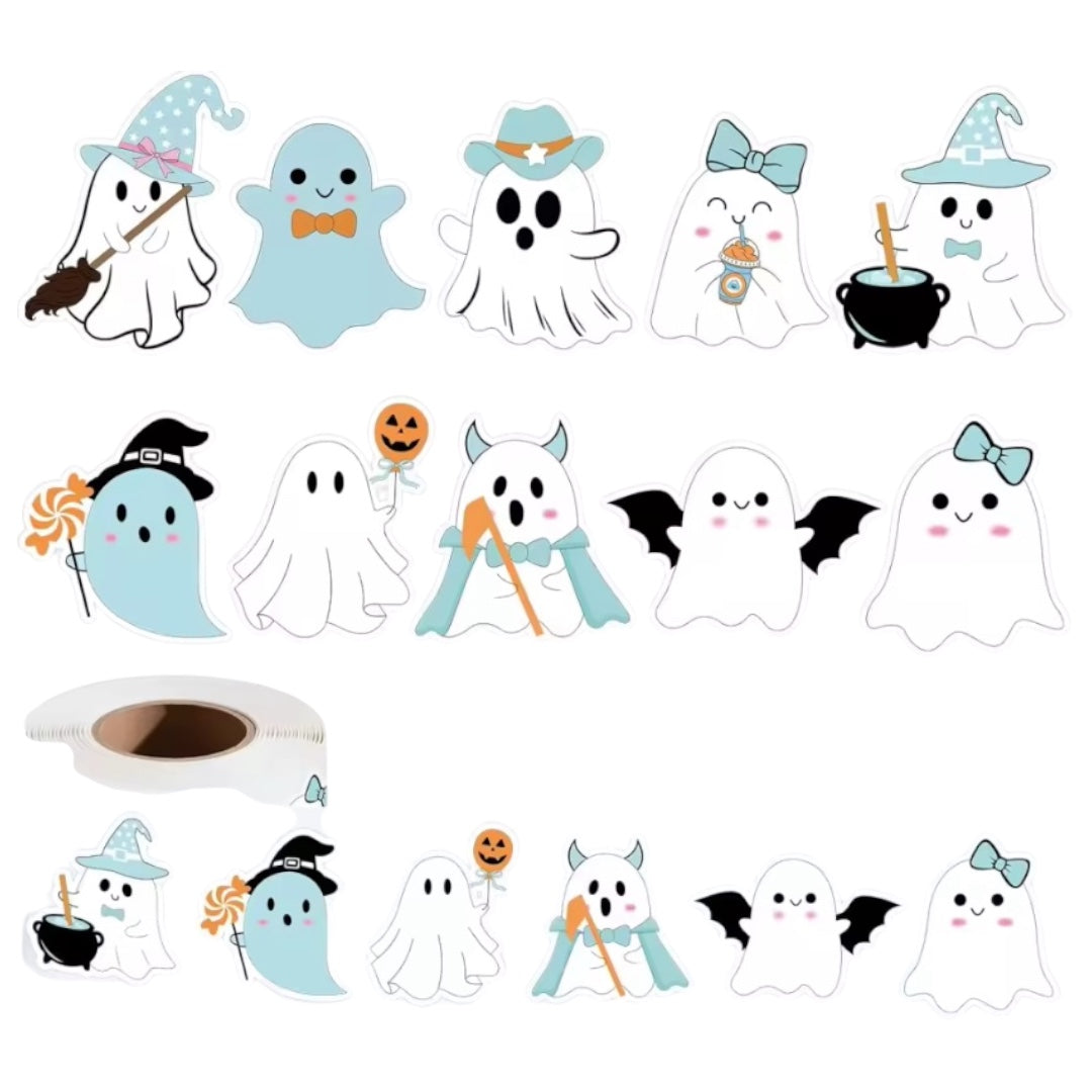 100 Stickers en Rollo - Haloween Modelos 2
