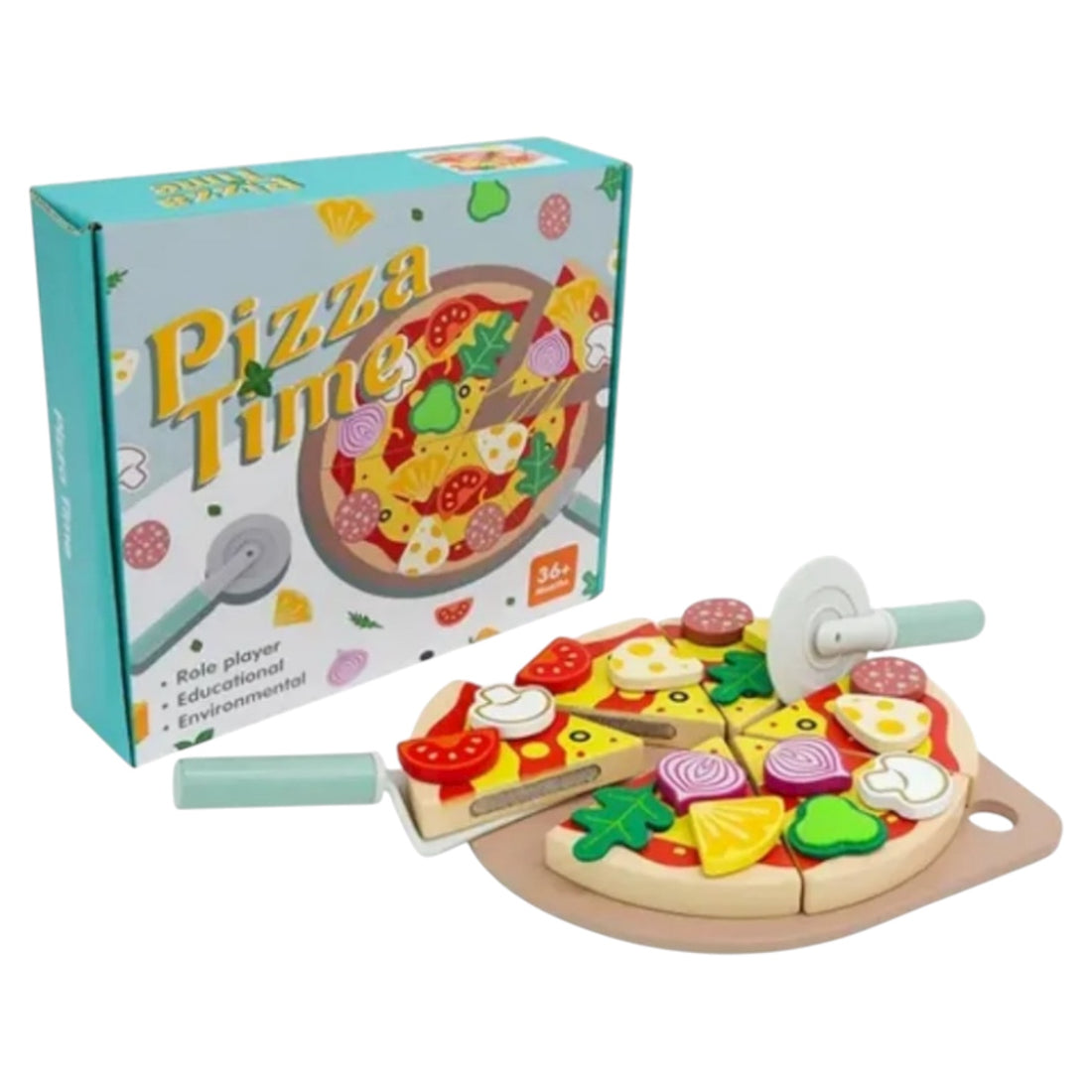 Juguete de Pizza de Madera con 25 Pcs