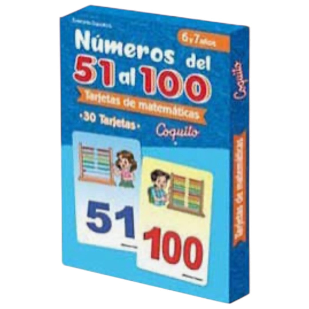 Tarjetas de Matemáticas  : Números del 51 al 100