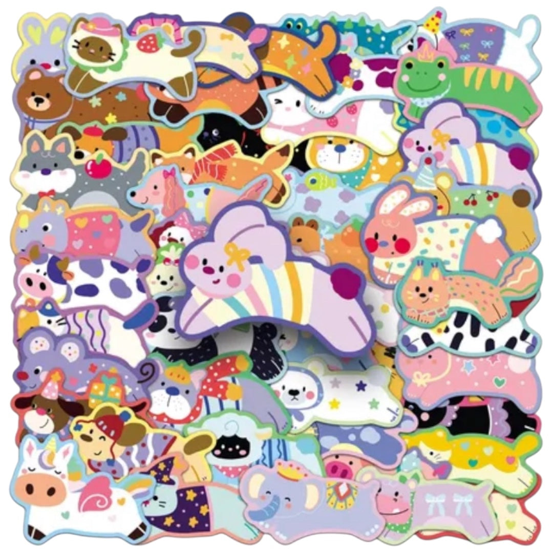 50 stickers animales