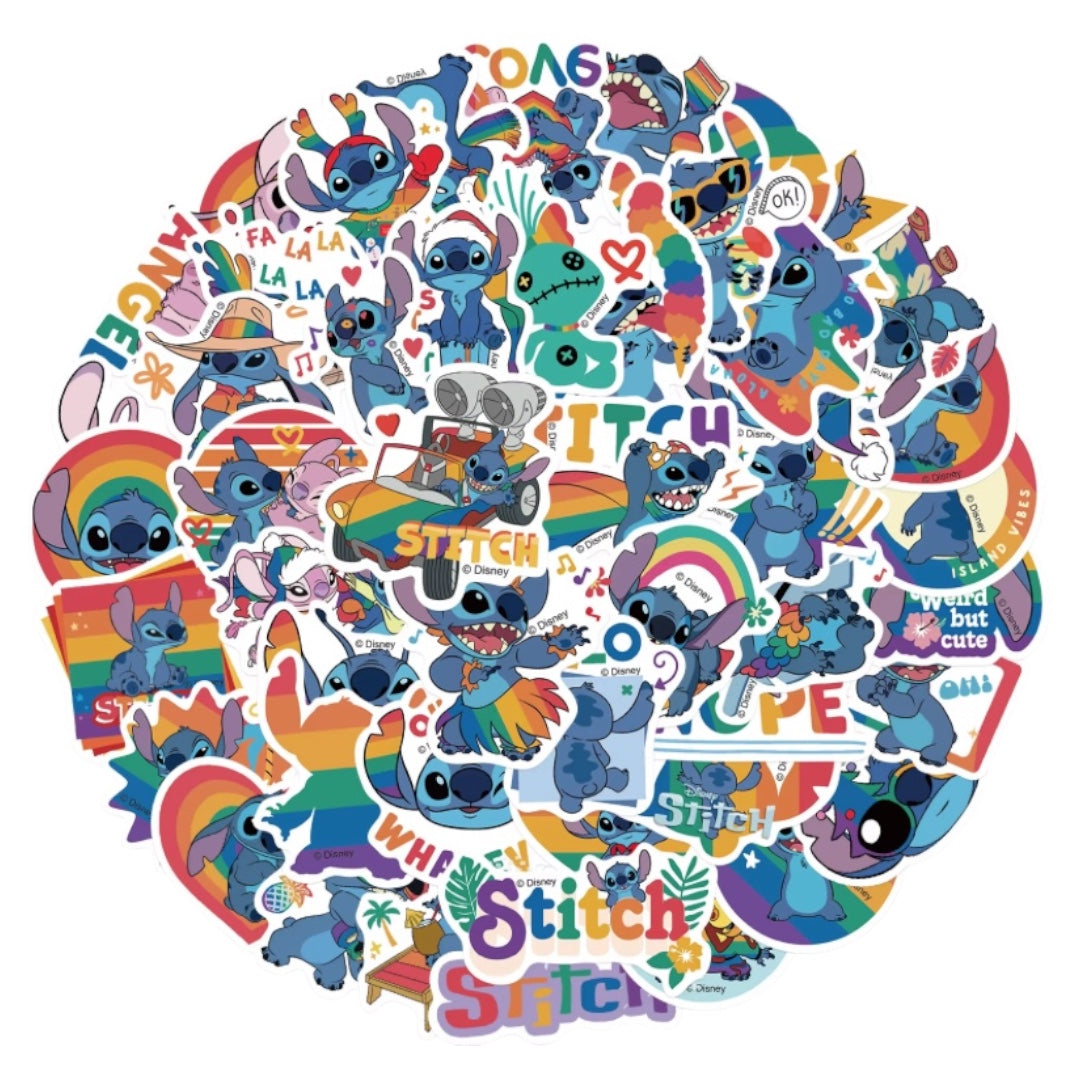 50 Stickers impermeables Lilo & Stitch