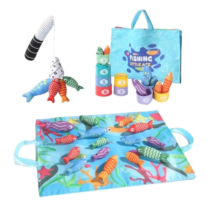 Juego de pesca en tela- Atrapar y clasificar