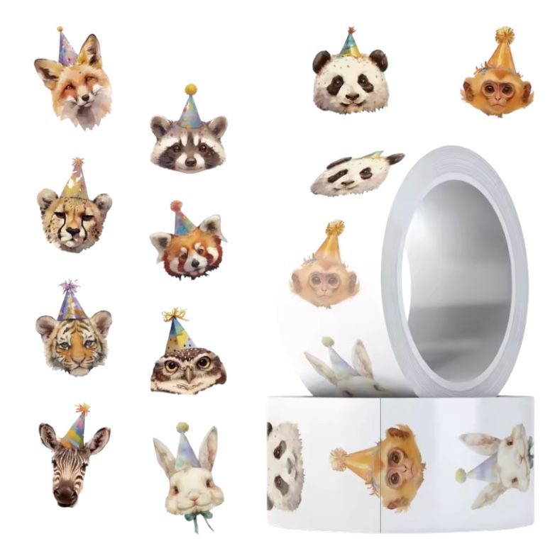 100 stickers Animalitos Cumpleañeros, Happy Birthday