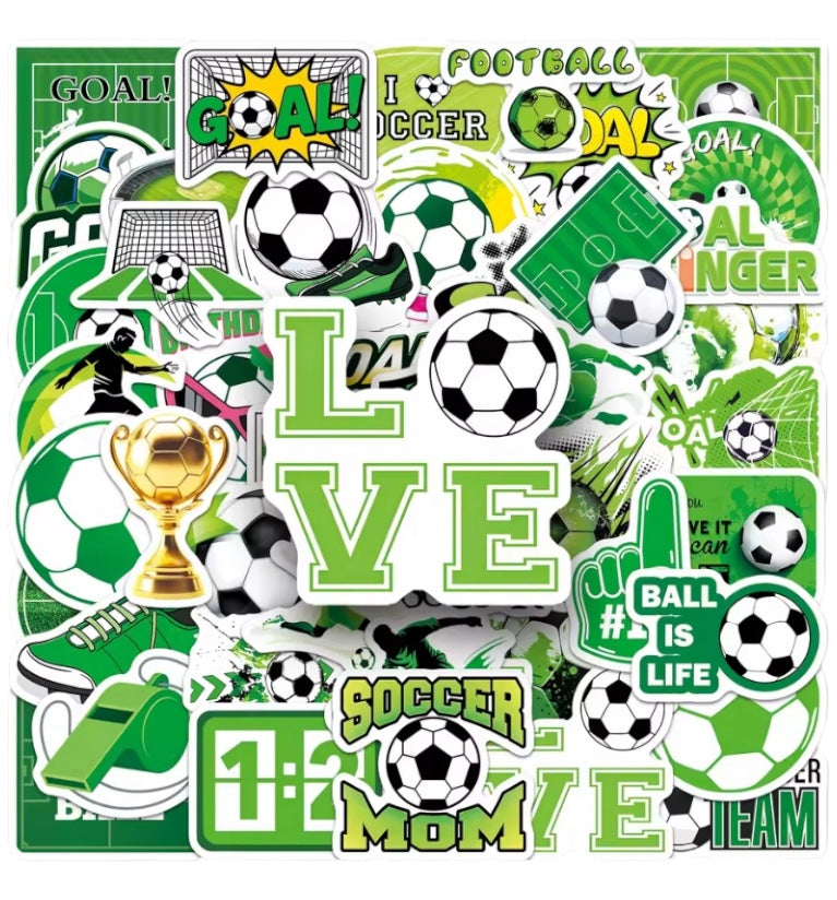 50 stickers impermeables futbol