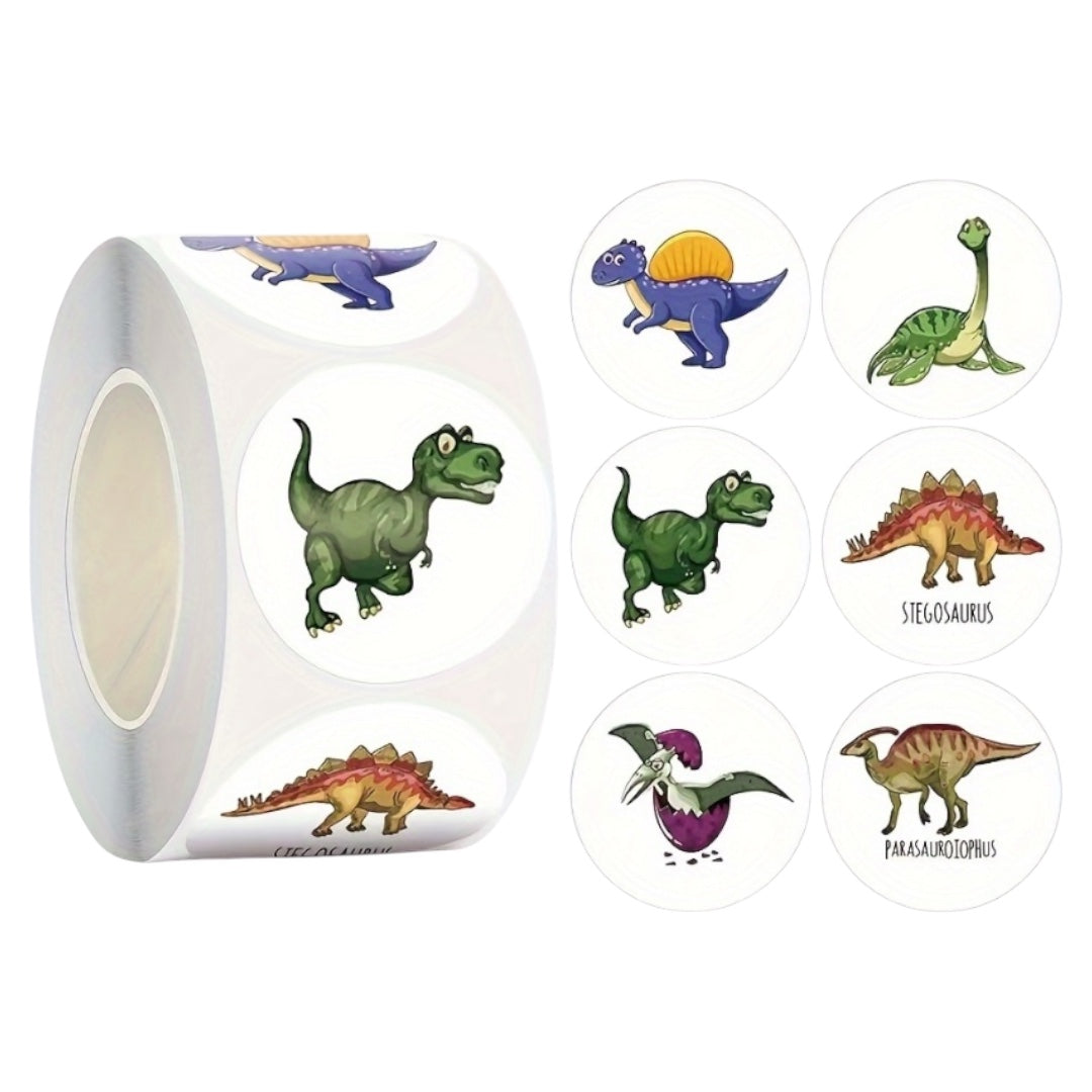 100 Stickers en Rollo - Modelos Dinosaurios