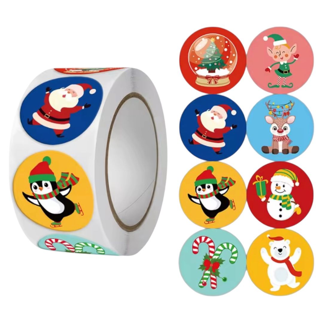 100 Stickers en Rollo - Modelos Navidad