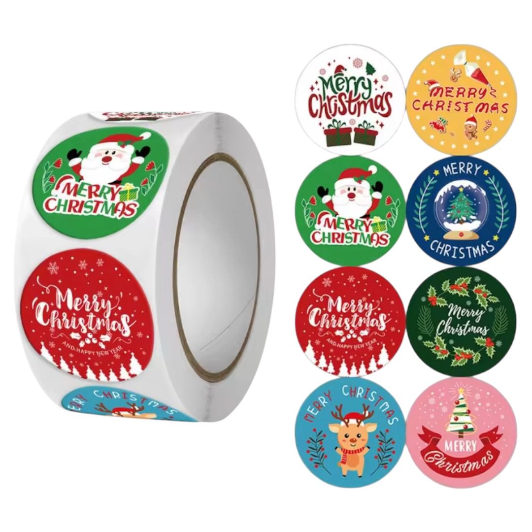 100 Stickers en Rollo - Modelos Navidad