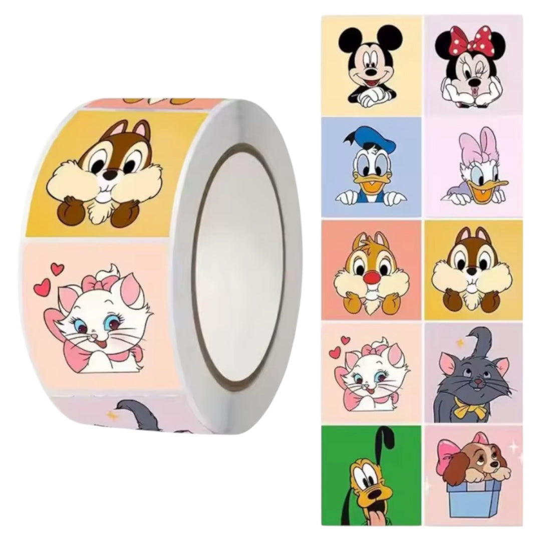 100 stickers en rollo Disney
