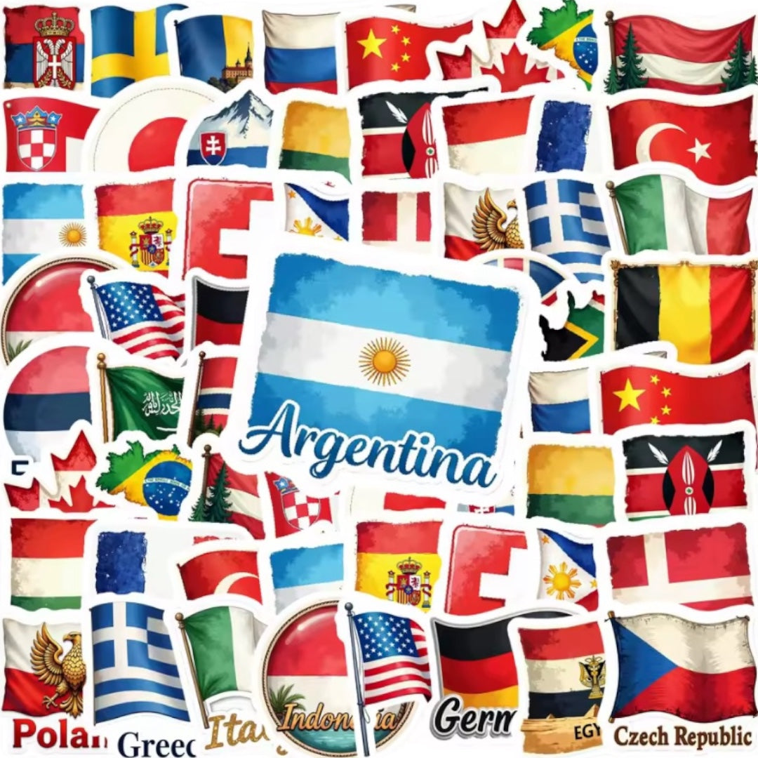 35  Stickers-  Banderas
