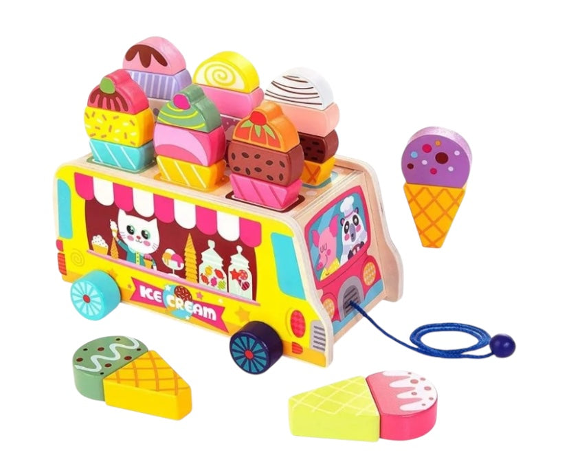 Juguete Montessori Camión De Helados De Madera