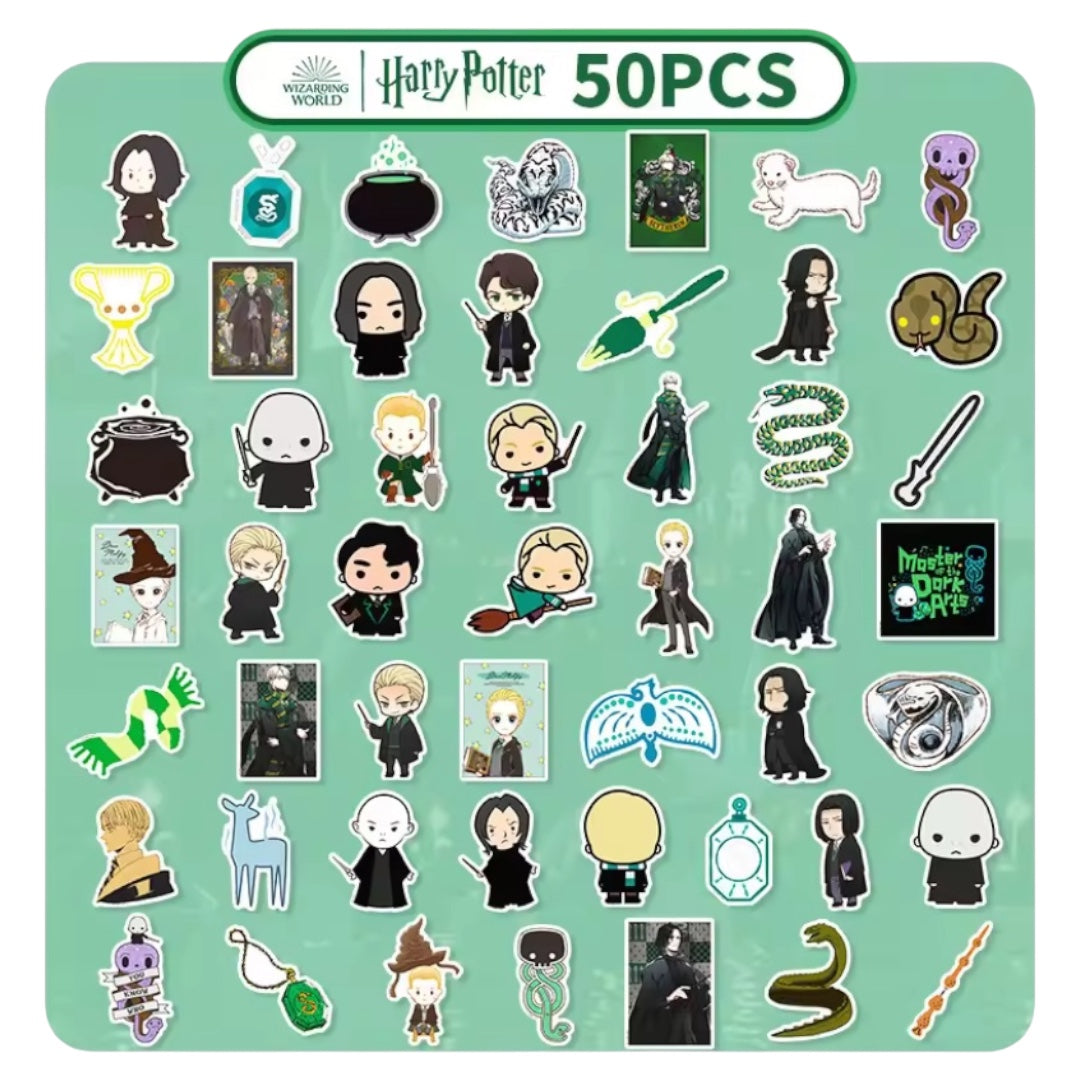 50  Stickers Impermeables -  Slytherin Harry Potter Modelo 5