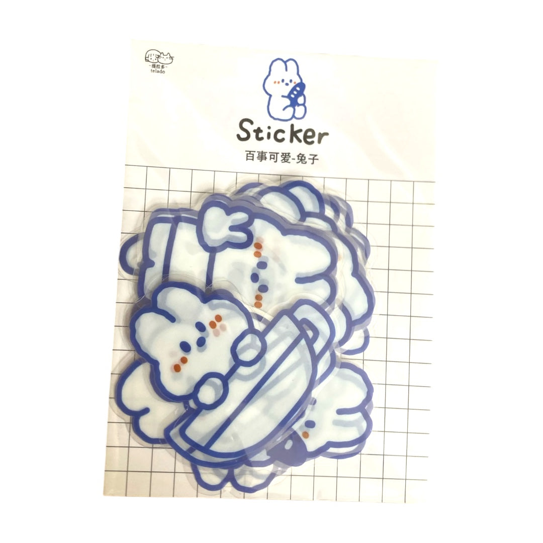 24 Stickers Transparentes- Conejitos