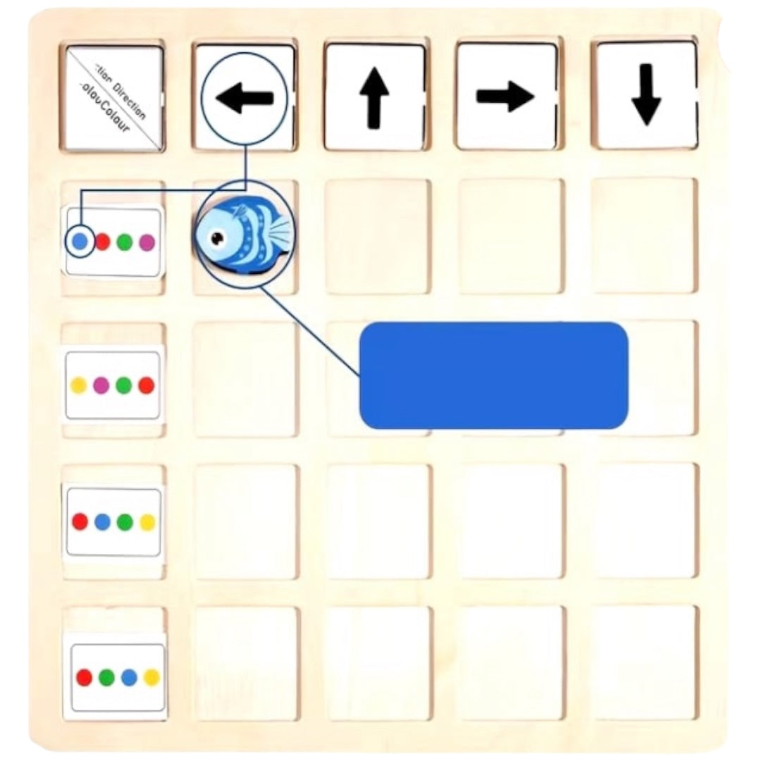 Juego de Secuencia de Peces de Madera