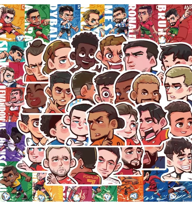 50 stickers jugadores fútbol