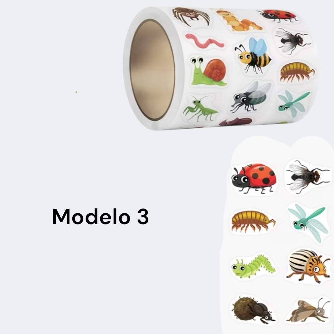 100 stickers en rollo insectos, bichitos