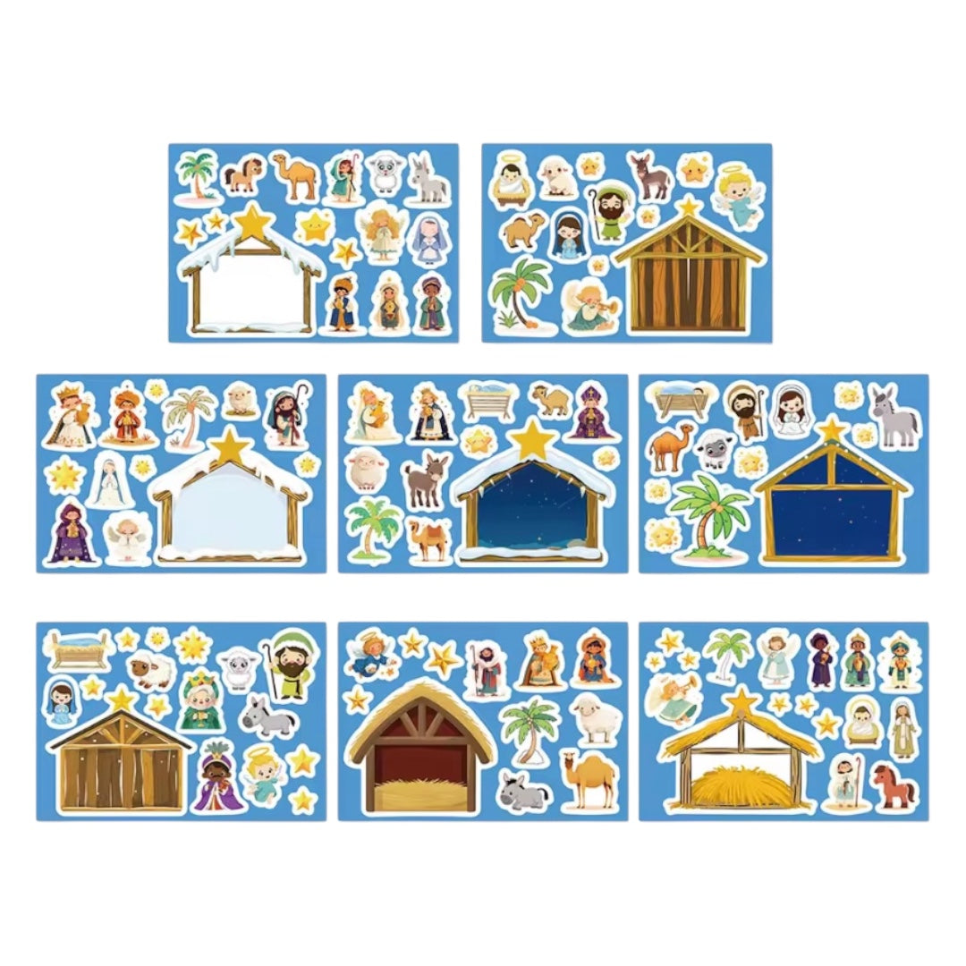 Lámina de Stickers Navidad- Pesebres