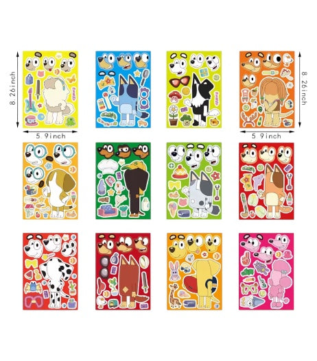 Láminas de Stickers - Bluey Modelo 2