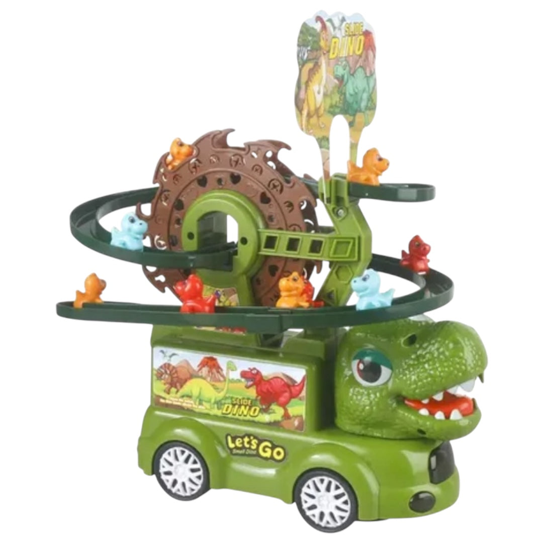 Carrito Dino con pista, luces y sonido