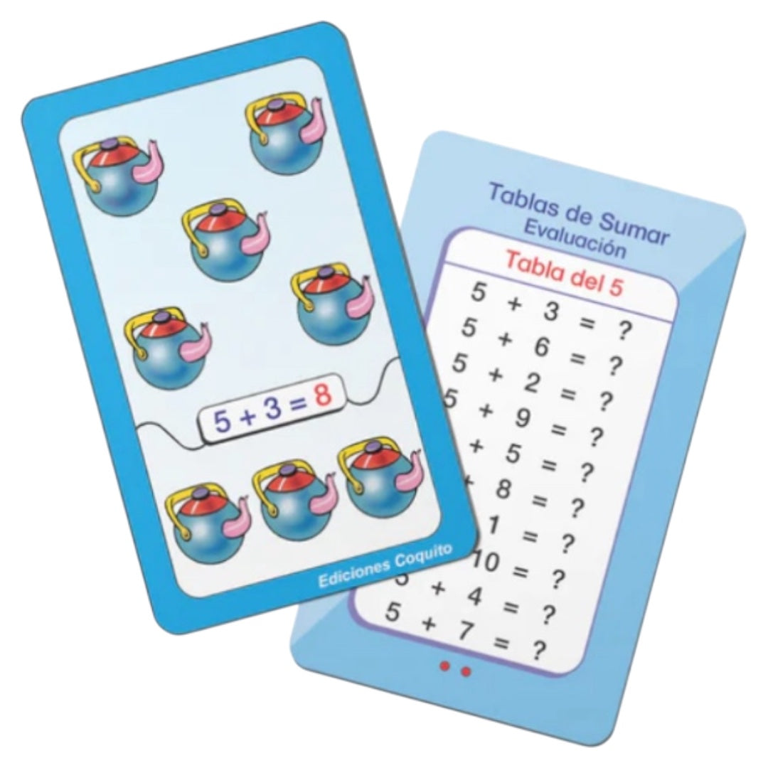 Tarjetas matemática sumar y restar