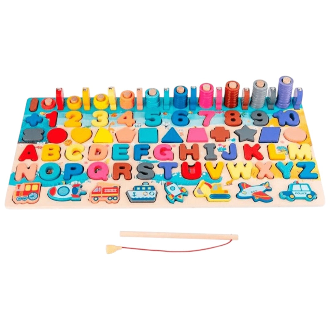 Tablero Didáctico de Madera Montessori 7 en 1