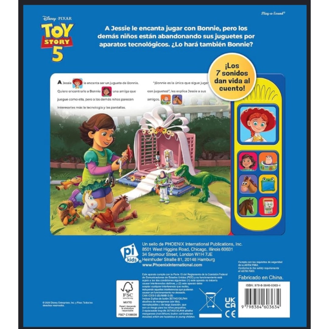 Cuento con Sonidos Toy Story 5 - ¡Vamos a Jugar! (Libro con 7 Botones de Sonido)