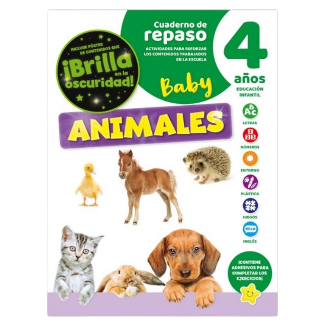 Cuaderno de Repaso Animales Bebes - 4 años