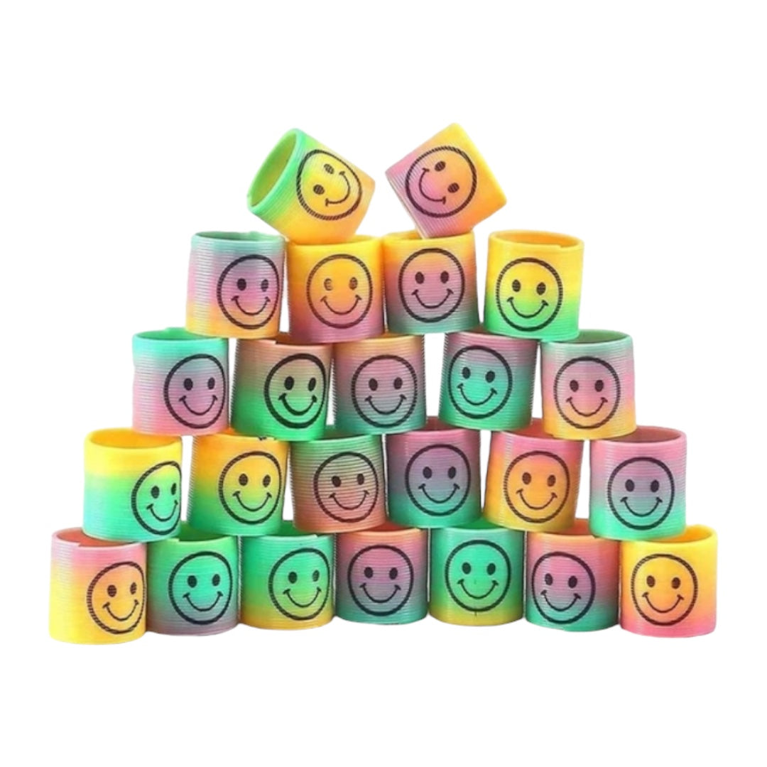 Pack x 2  Mini Gusano de Resorte Arcoiris