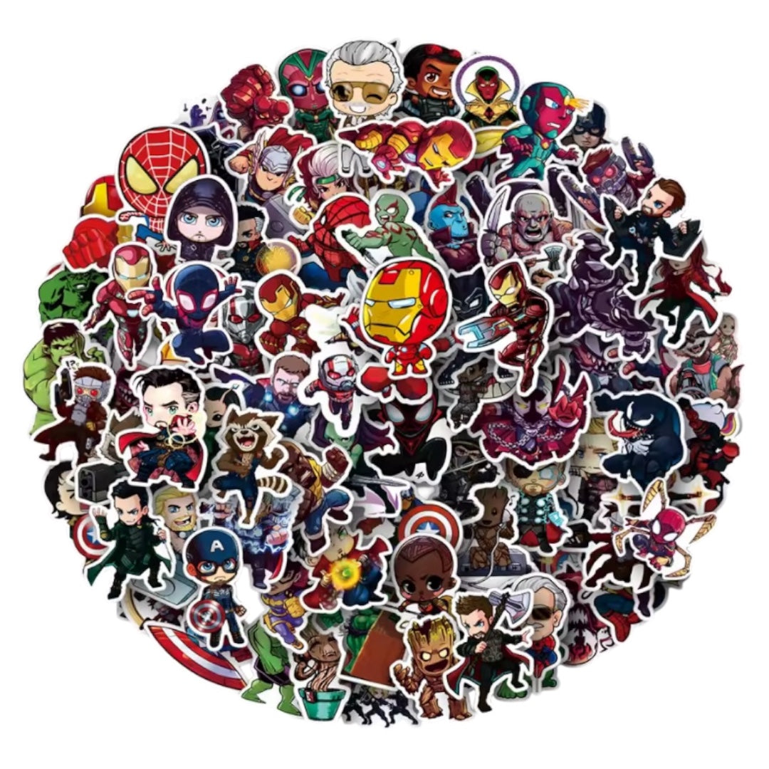 50 Pegatinas Impermeables - Superhéroes