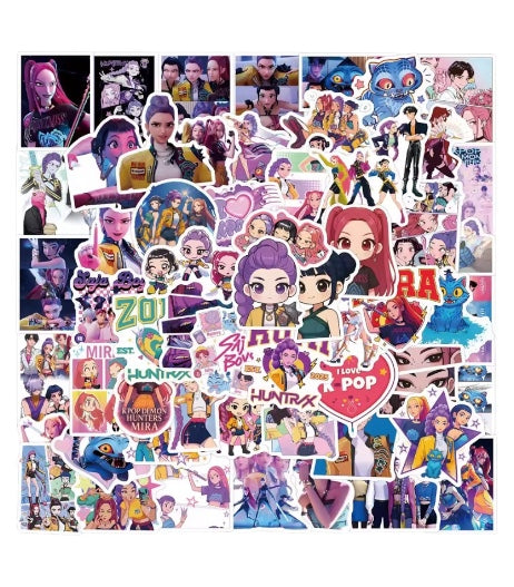 55 stickers impermeables demon hunters, Guerreras K Pop