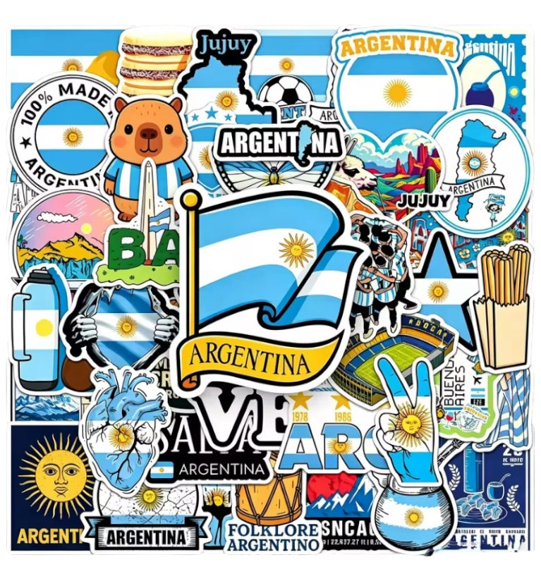 50 stickers impermeables Argentina