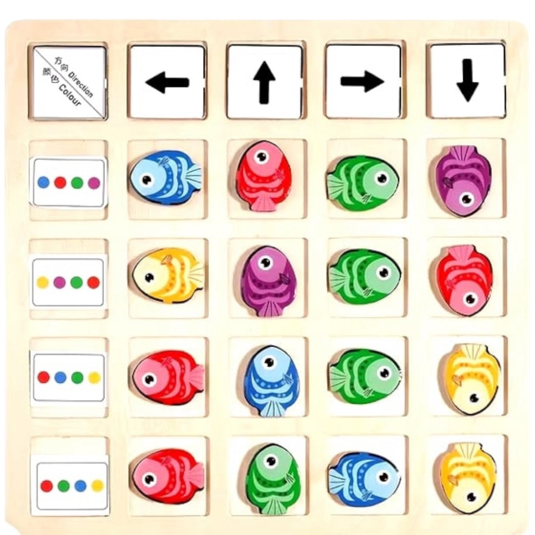 Juego de Secuencia de Peces de Madera