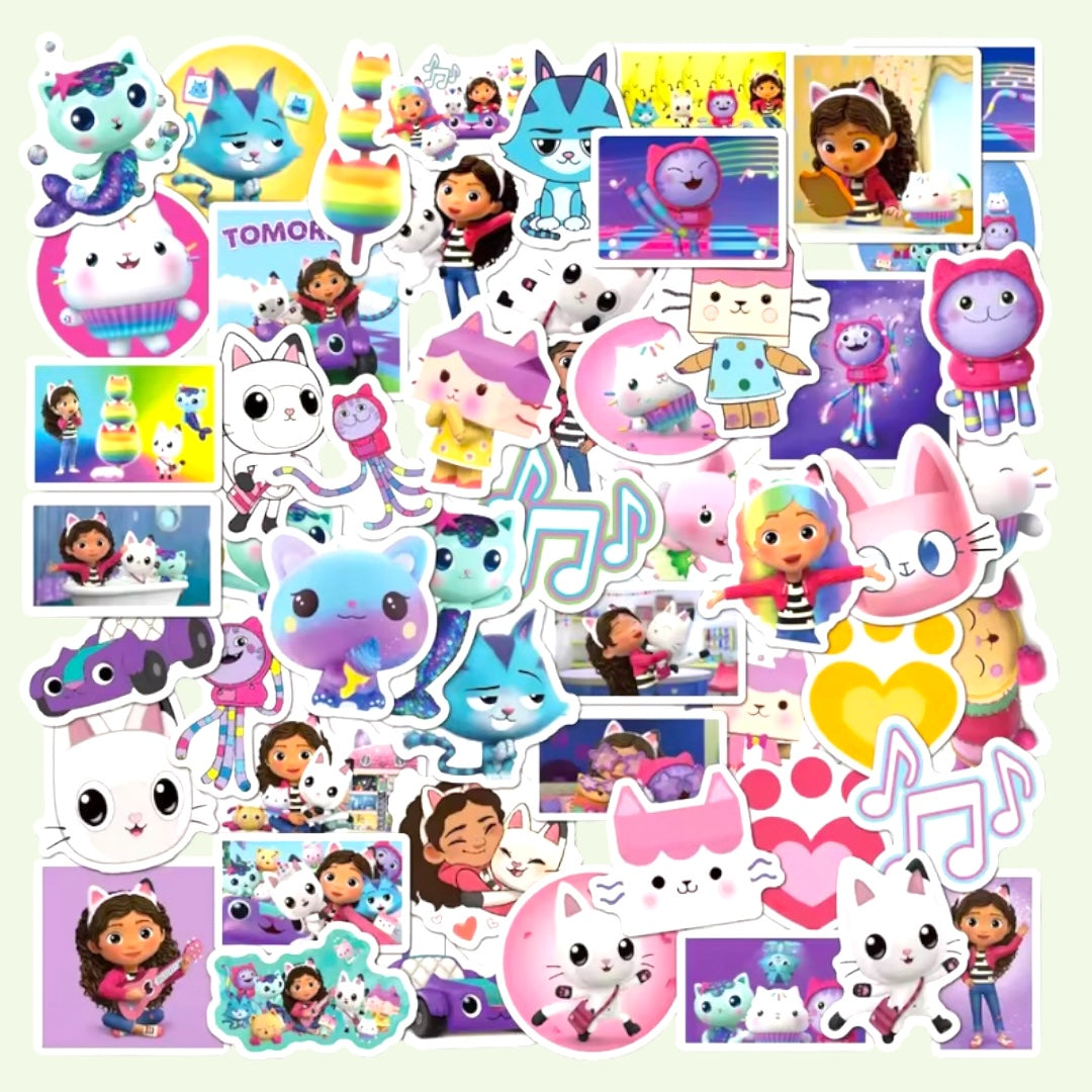 50 stickers impermeables La Casa de Muñecas de Gaby