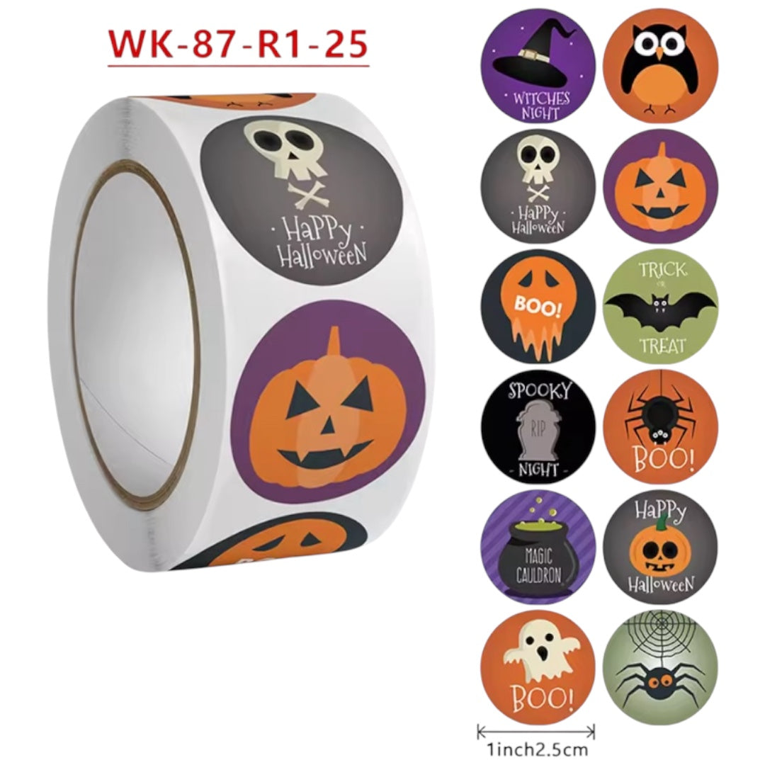 100 Stickers en Rollo - Haloween