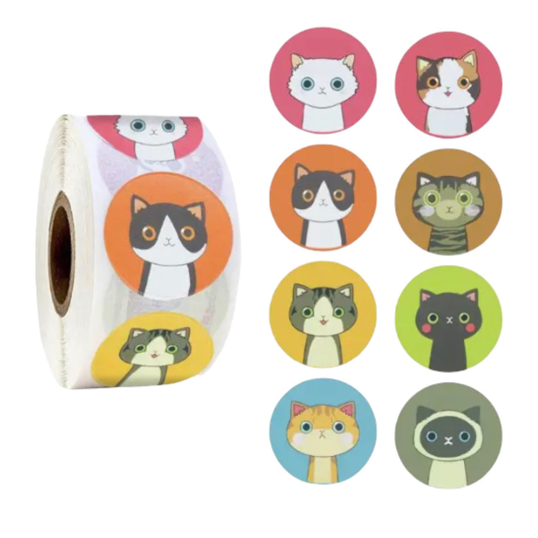 88 Stickers en Rollo - Gatitos