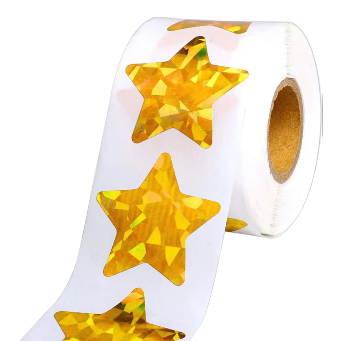 100 Stickers en Rollo - Estrellas Doradas