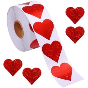 100 Stickers en Rollo - Modelos de Corazones