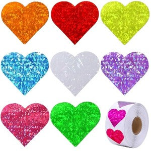 100 Stickers en Rollo - Modelos de Corazones