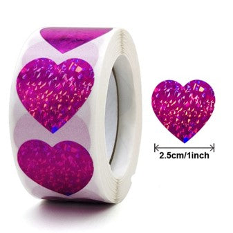 100 Stickers en Rollo - Modelos de Corazones
